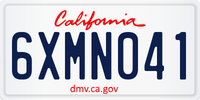 CA license plate 6XMN041