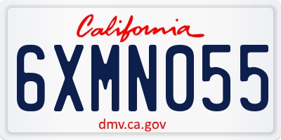 CA license plate 6XMN055