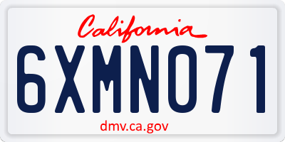 CA license plate 6XMN071