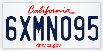 CA license plate 6XMN095