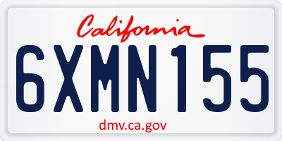 CA license plate 6XMN155