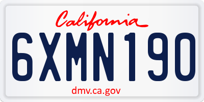 CA license plate 6XMN190