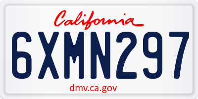 CA license plate 6XMN297