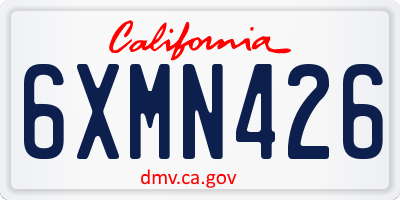 CA license plate 6XMN426