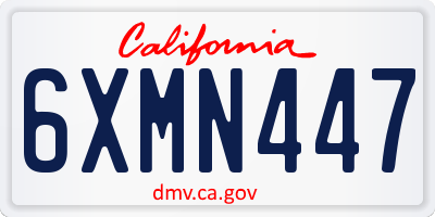 CA license plate 6XMN447