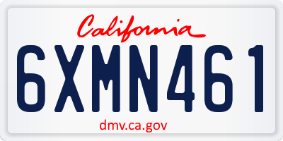 CA license plate 6XMN461