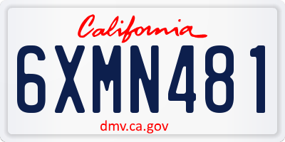 CA license plate 6XMN481