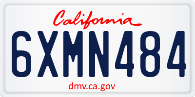 CA license plate 6XMN484