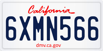 CA license plate 6XMN566