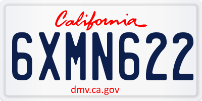 CA license plate 6XMN622