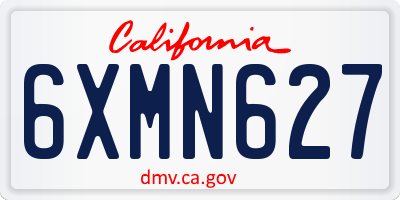 CA license plate 6XMN627