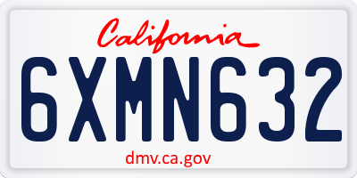 CA license plate 6XMN632