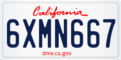 CA license plate 6XMN667