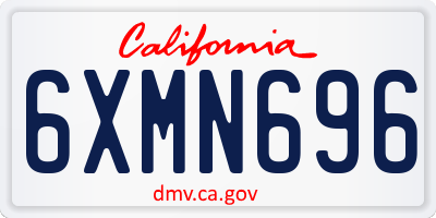CA license plate 6XMN696