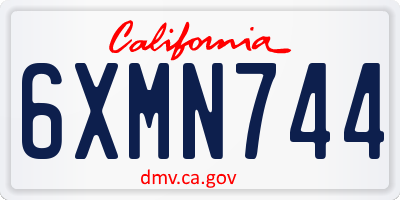 CA license plate 6XMN744