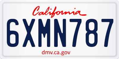 CA license plate 6XMN787