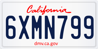 CA license plate 6XMN799