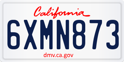CA license plate 6XMN873