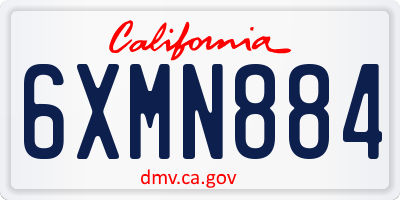 CA license plate 6XMN884