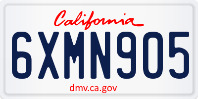 CA license plate 6XMN905