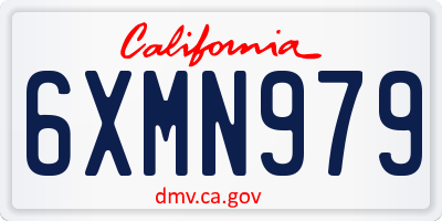 CA license plate 6XMN979