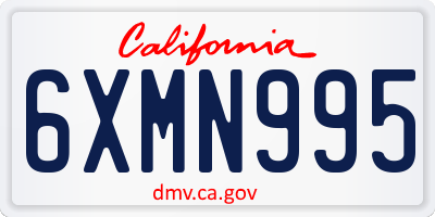 CA license plate 6XMN995