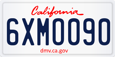 CA license plate 6XMO090