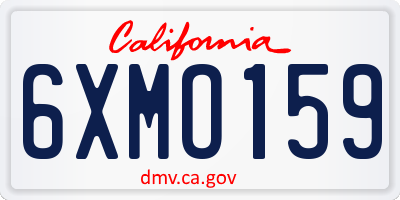 CA license plate 6XMO159