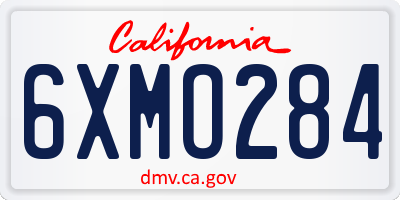 CA license plate 6XMO284