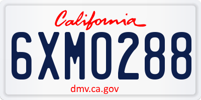 CA license plate 6XMO288