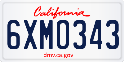 CA license plate 6XMO343