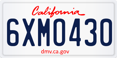 CA license plate 6XMO430