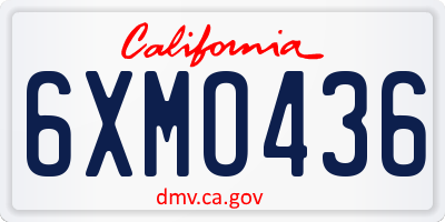 CA license plate 6XMO436