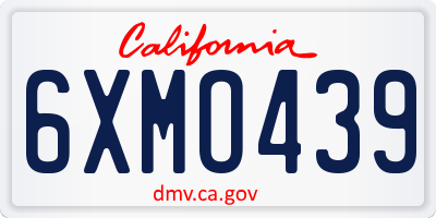 CA license plate 6XMO439