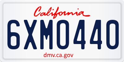 CA license plate 6XMO440