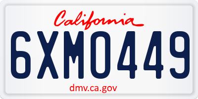 CA license plate 6XMO449