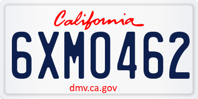 CA license plate 6XMO462