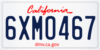 CA license plate 6XMO467