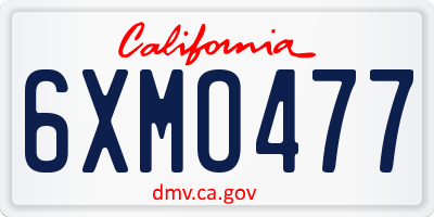 CA license plate 6XMO477