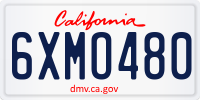 CA license plate 6XMO480