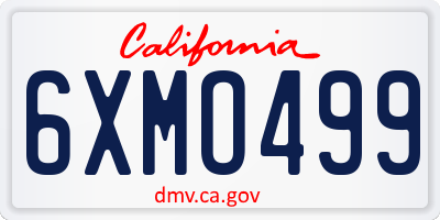 CA license plate 6XMO499