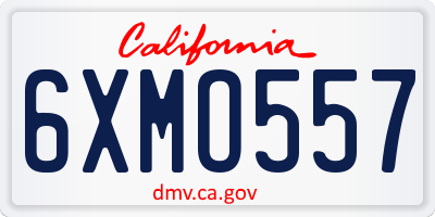 CA license plate 6XMO557