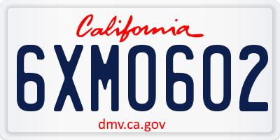 CA license plate 6XMO602