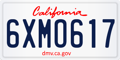 CA license plate 6XMO617