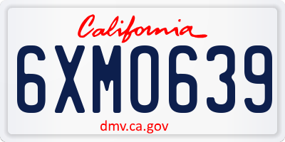 CA license plate 6XMO639