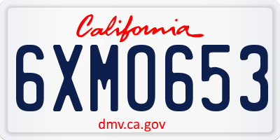 CA license plate 6XMO653