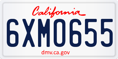 CA license plate 6XMO655