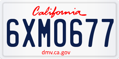 CA license plate 6XMO677