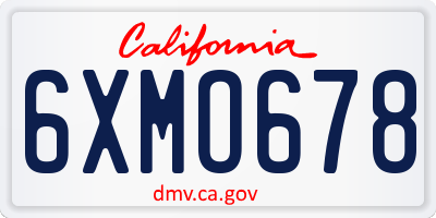 CA license plate 6XMO678