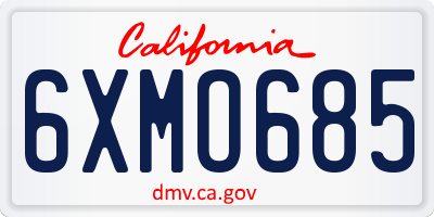 CA license plate 6XMO685